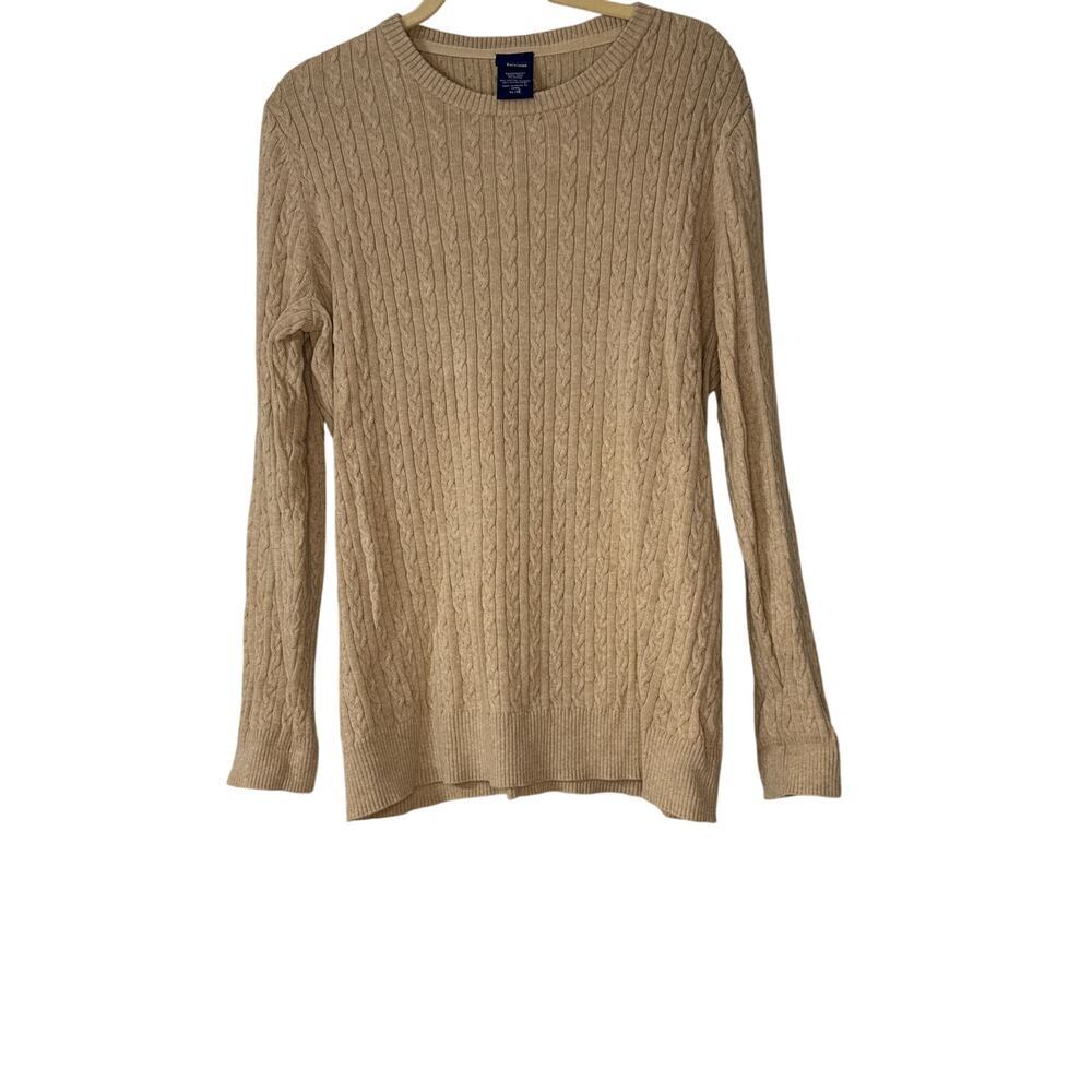 Basic Editions Tan Ribbed Crewneck‎ Sz XL sweater